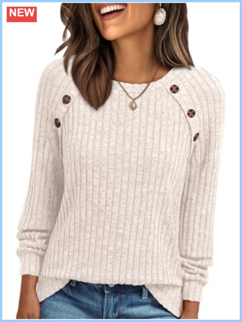 Women's Soft Knit Tunic with Long Sleeve & Hi-Low Hem